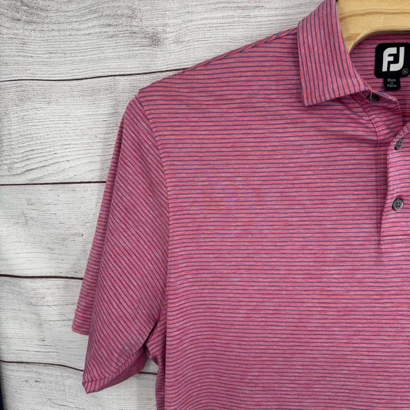 FootJoy Golf Polo Shirt XL Striped Performance Stretch Athletic - Picture 3 of 9